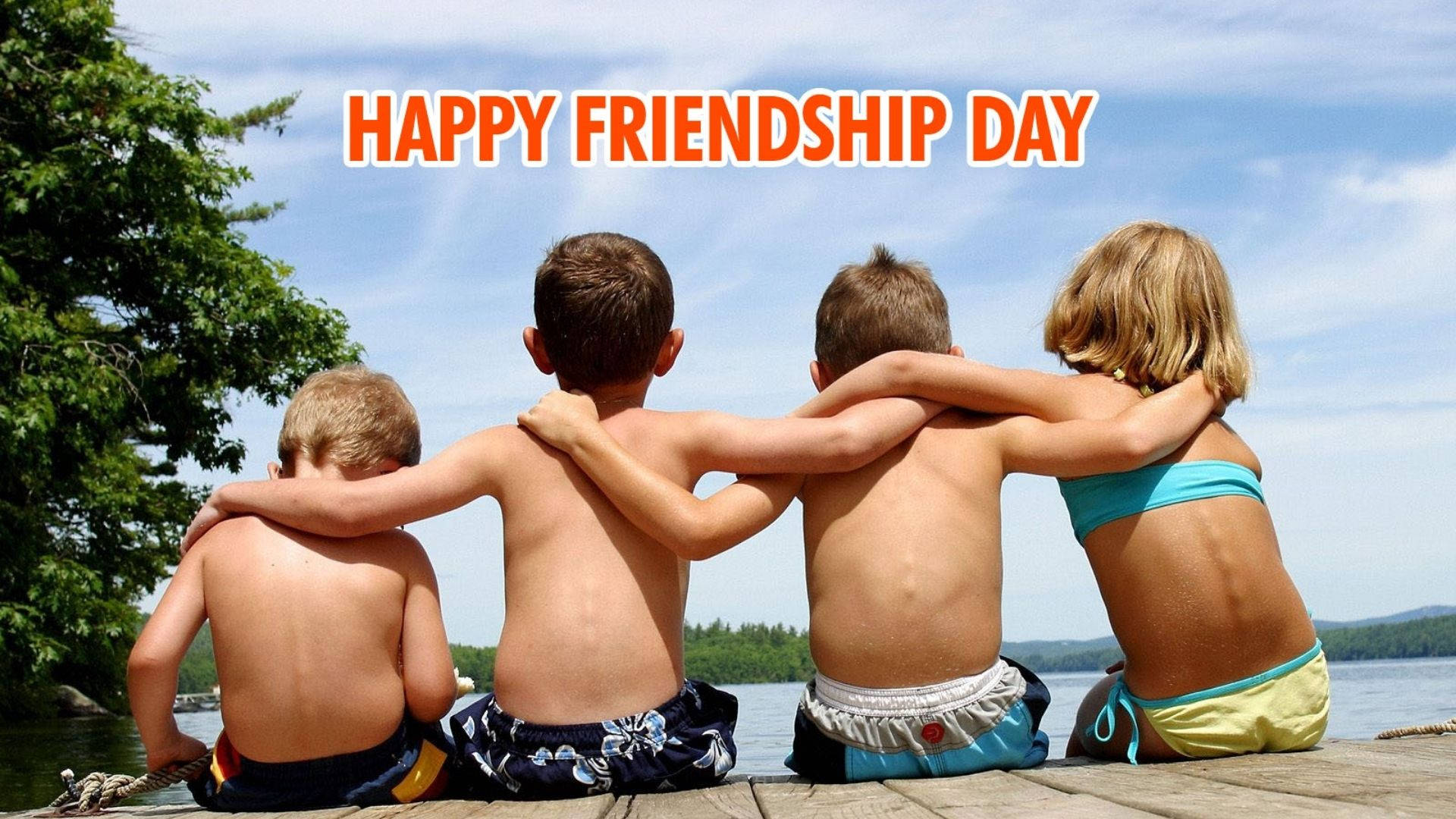 Kids Embracing For Friendship Day