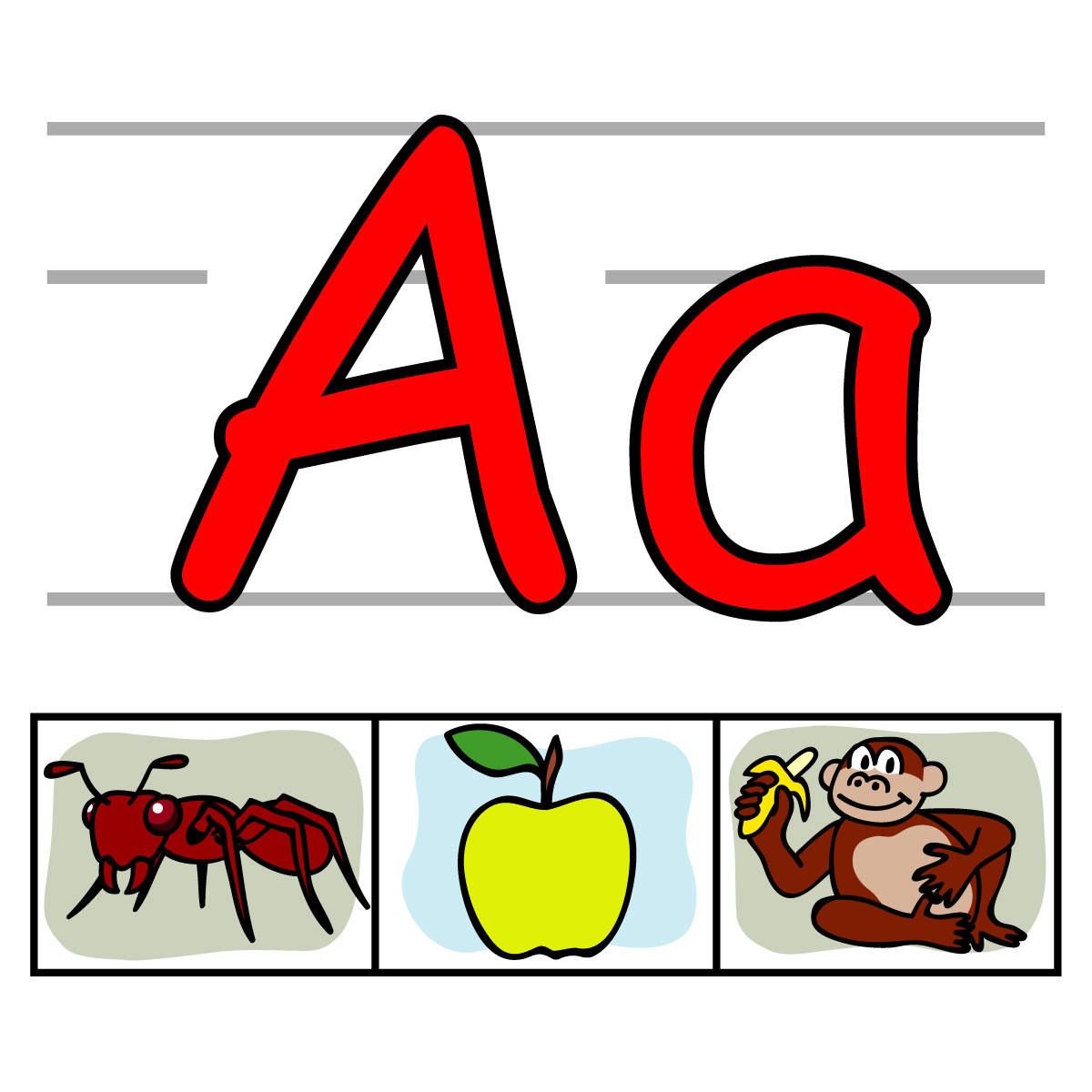 Kids Handwriting Alphabet Letter A