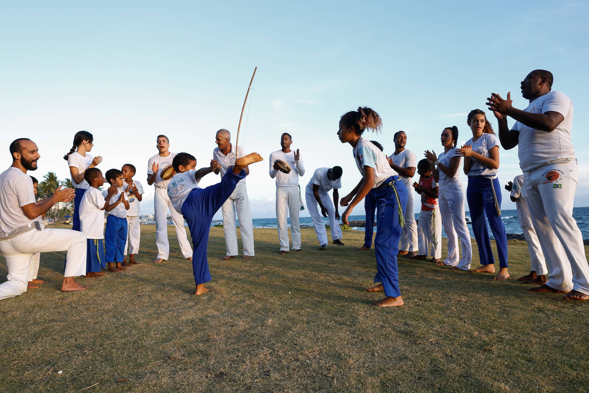 Kids Having Fun At A Capoeira Session Background