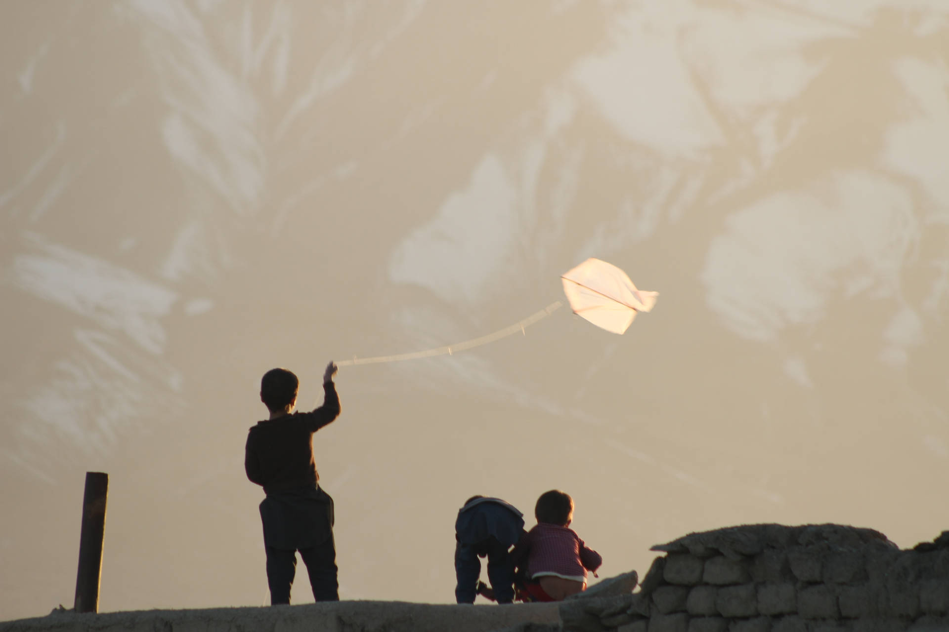 Kids Playing In Kabul Background