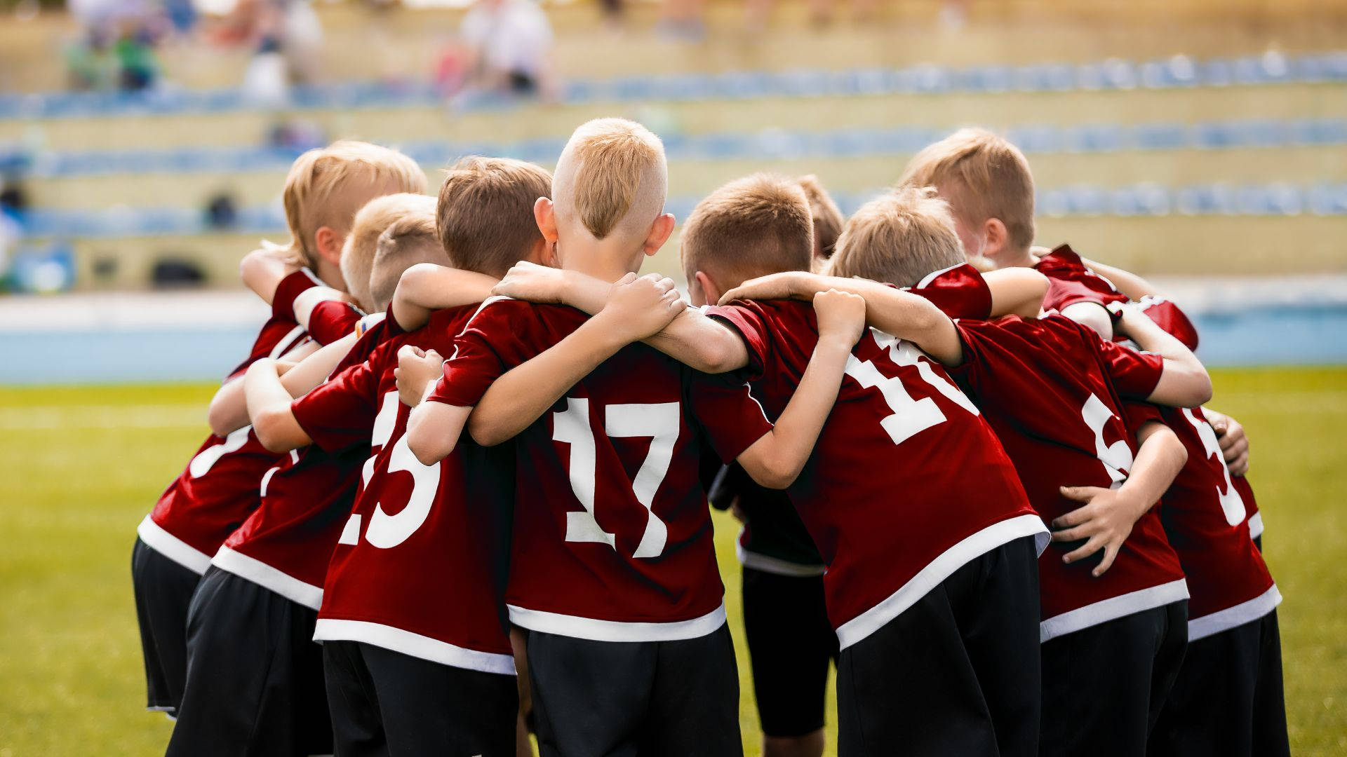 Kids Playing Olympic Sport Soccer Background