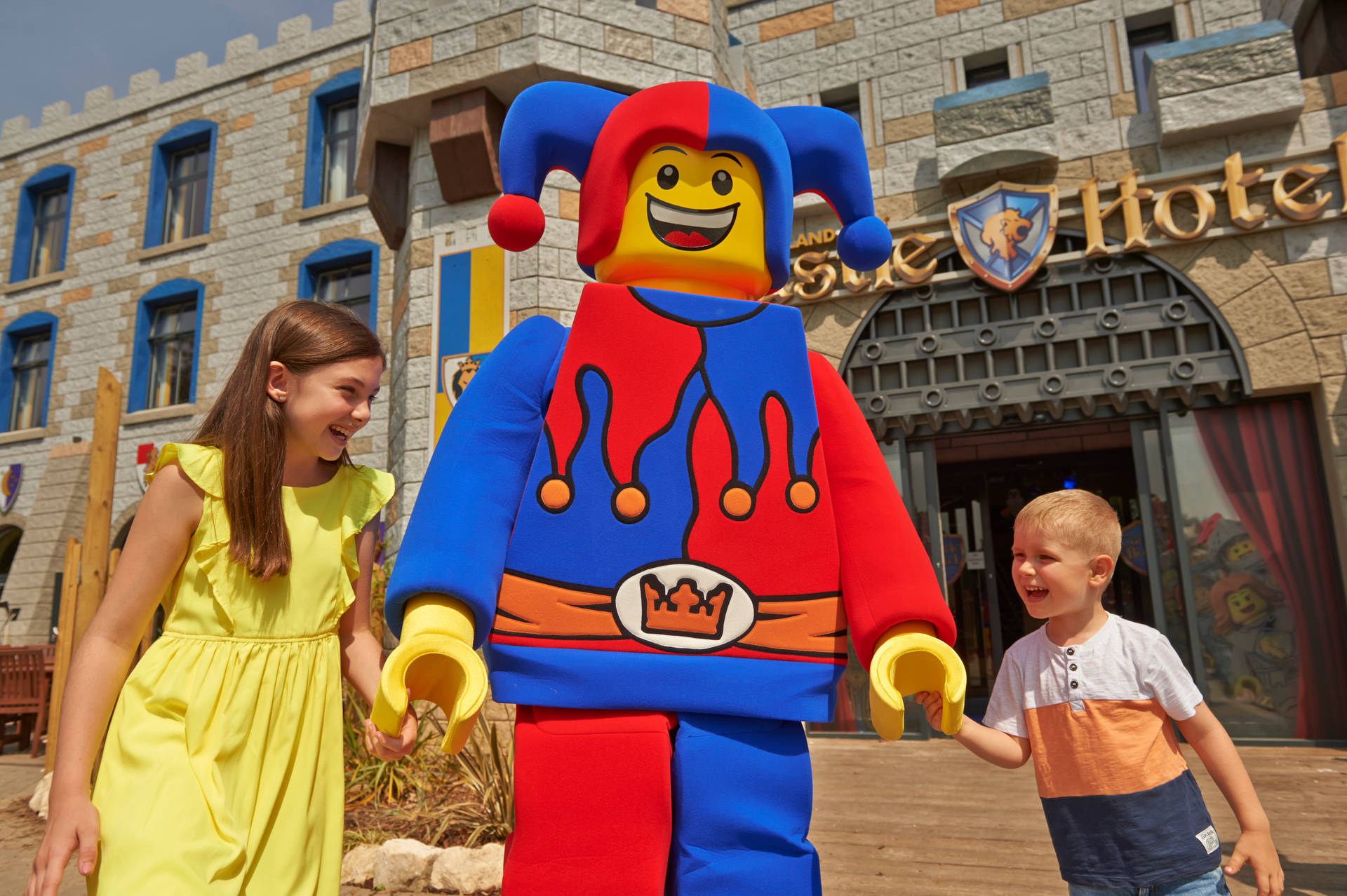 Kids With Court Jester At Legoland