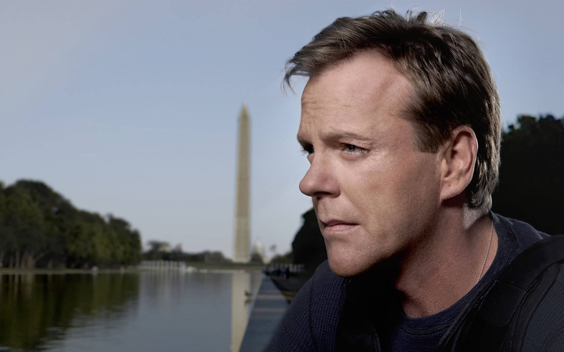 Kiefer Sutherland Portraying Jack Bauer In An Intense Scene Background