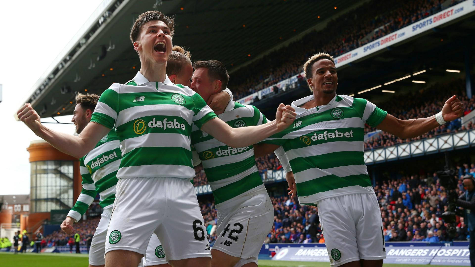 Kieran Tierney Celebrating With Team Background