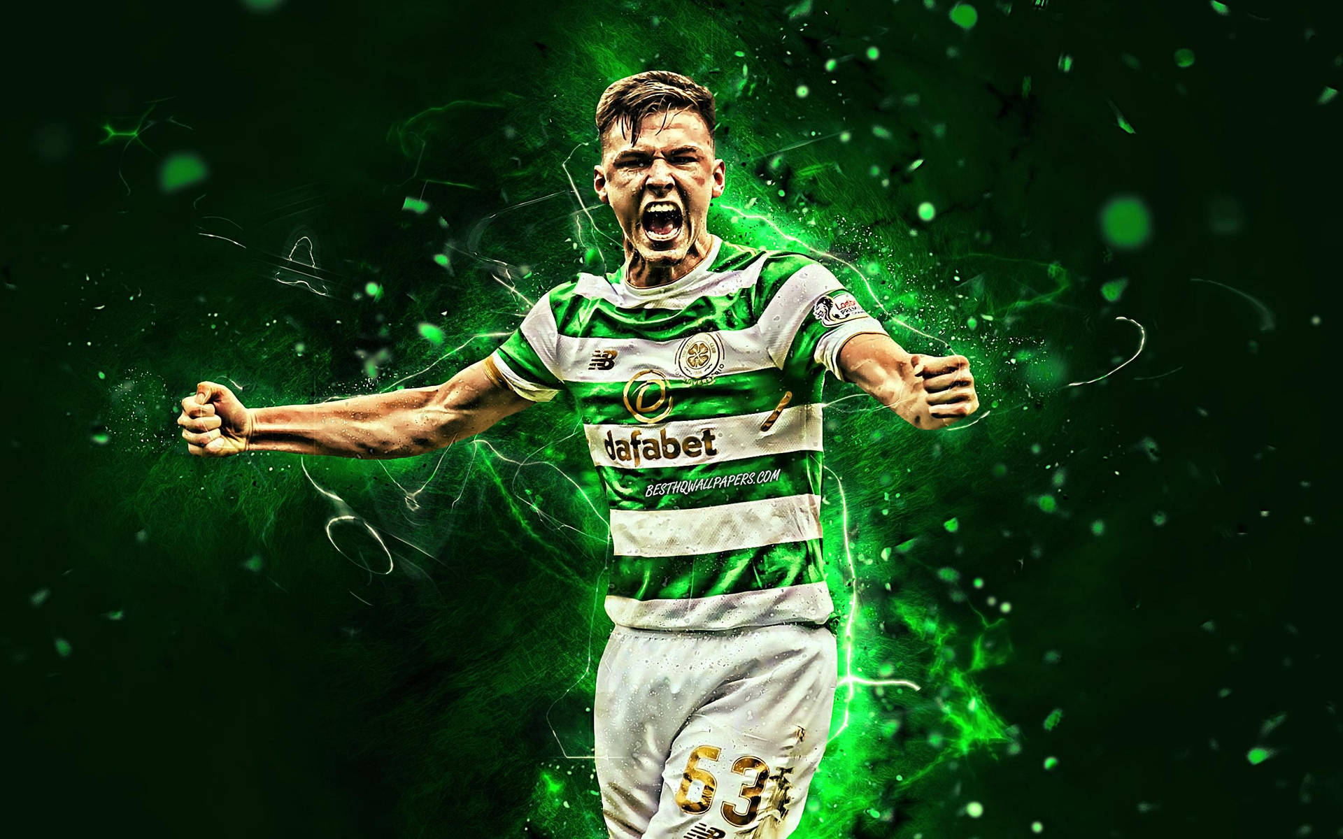 Kieran Tierney Green Fan Edit Background