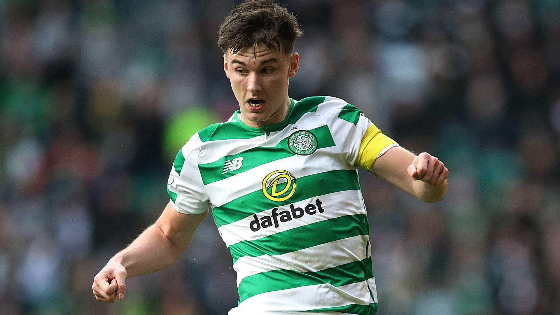 Kieran Tierney With Open Mouth Background