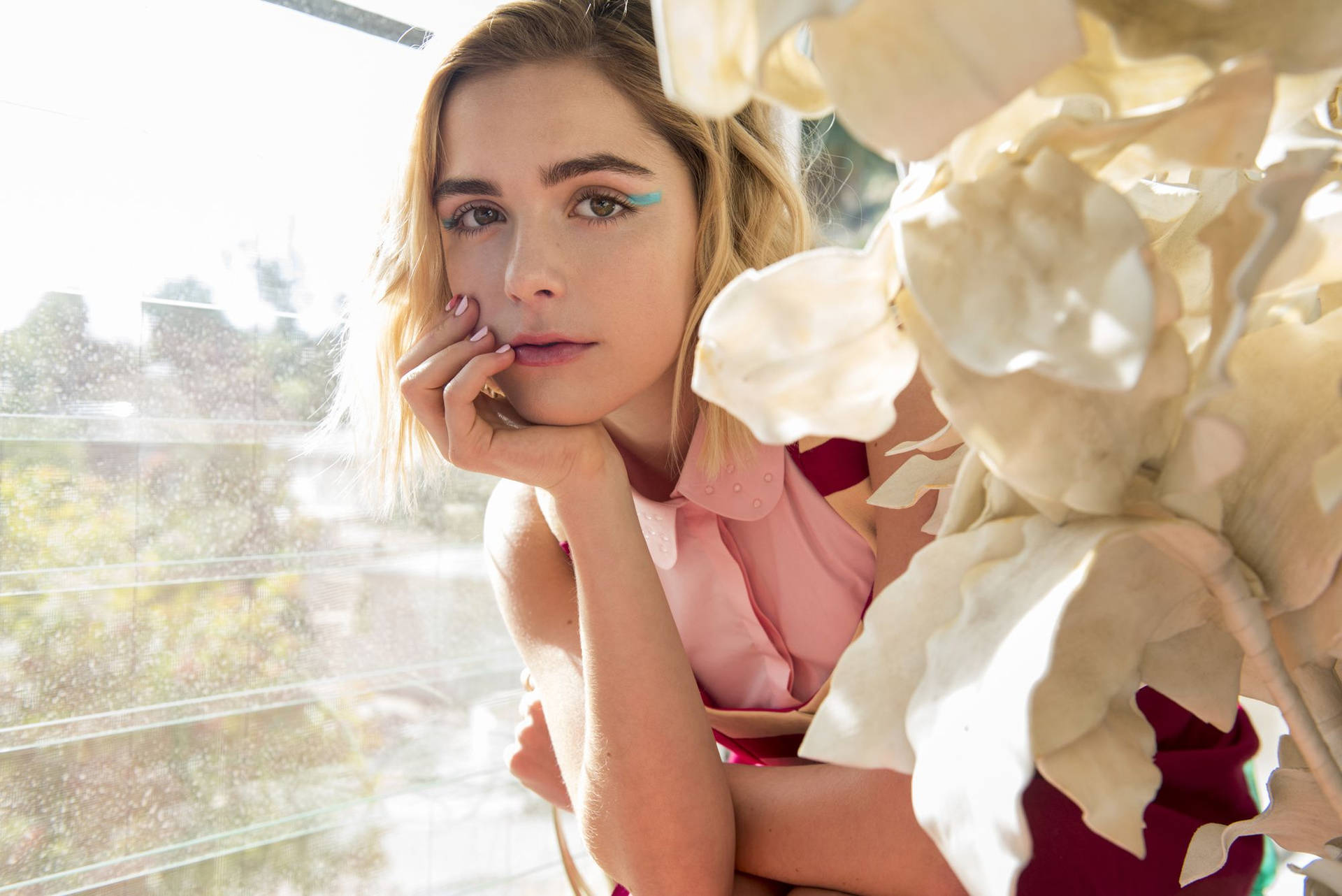 Kiernan Shipka In Floral Background