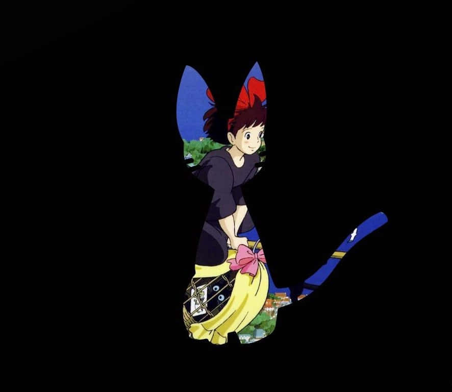 Kiki And Jiji Flying Together In Kiki's Delivery Service