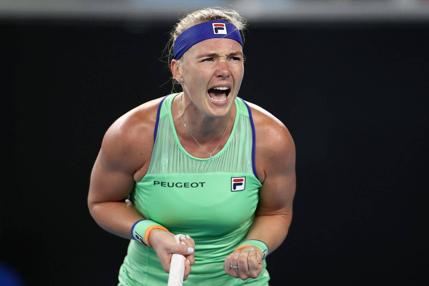 Kiki Bertens Celebrating A Victory On The Tennis Court