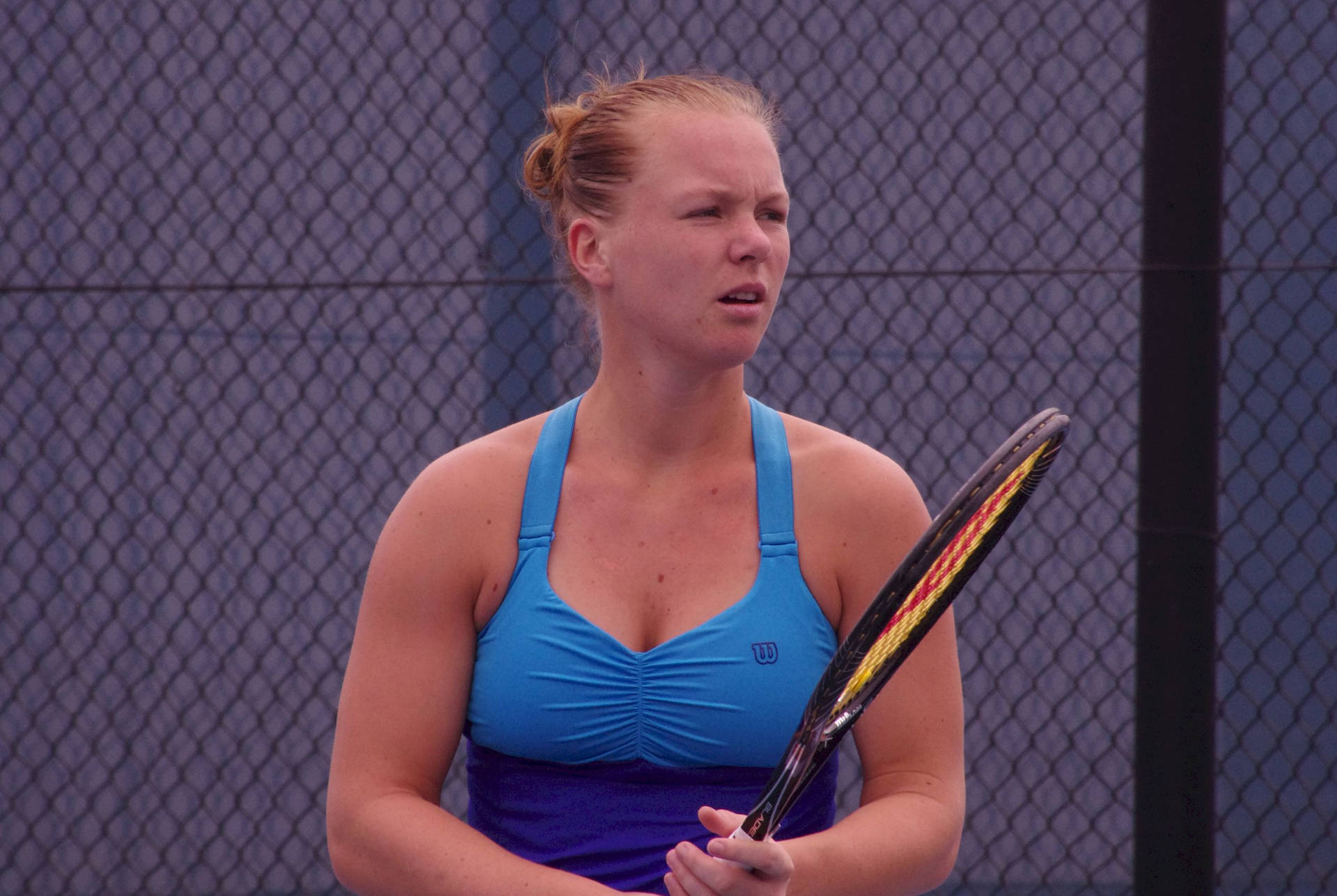 Kiki Bertens Flourishing In Blue Top Background