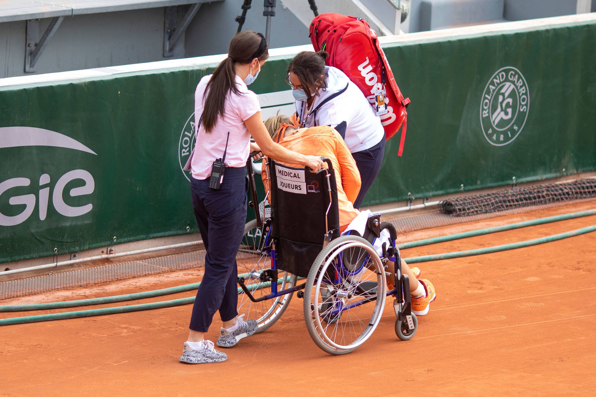 Kiki Bertens On A Wheelchair Background