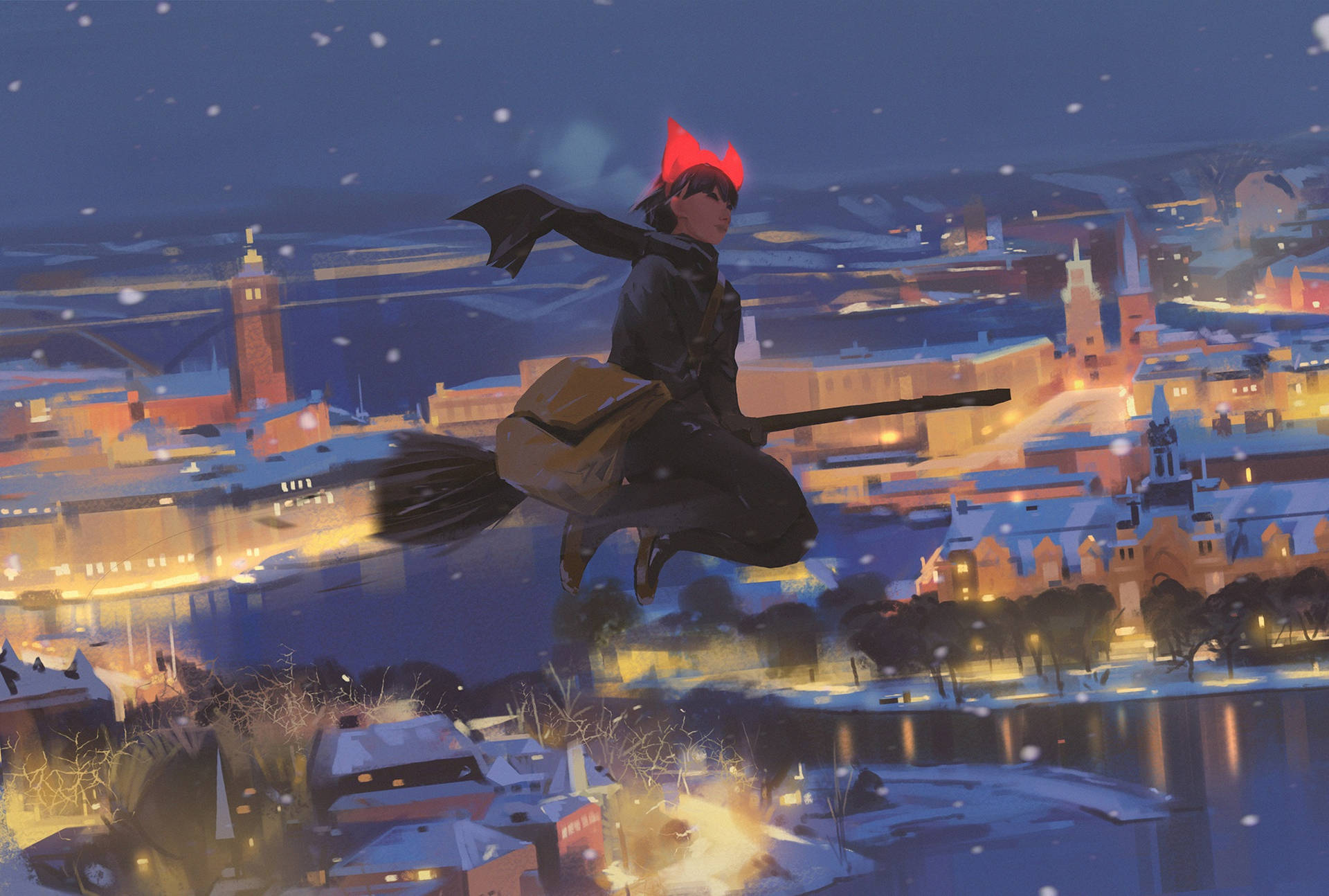 Kikis Delivery Service Oil Painting Background