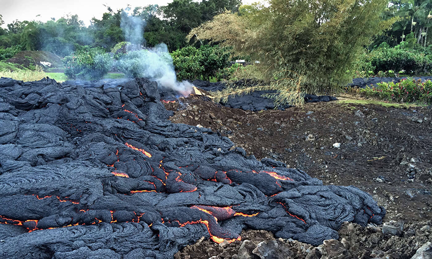 Kilauea Volcano Producing Lava