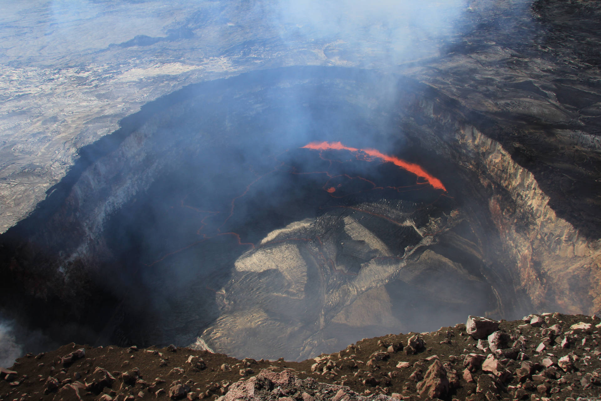 Kilauea Volcano Producing Smoke