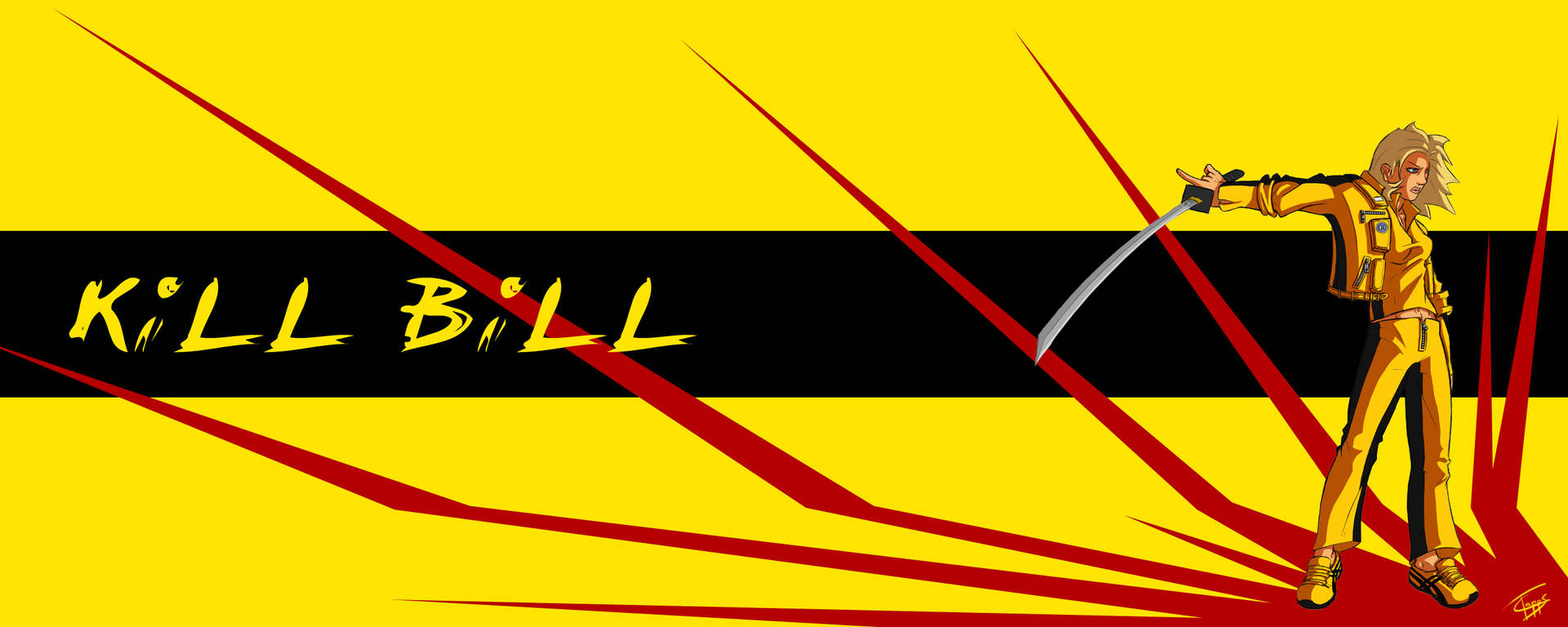 Kill Bill Animated Style Poster Background