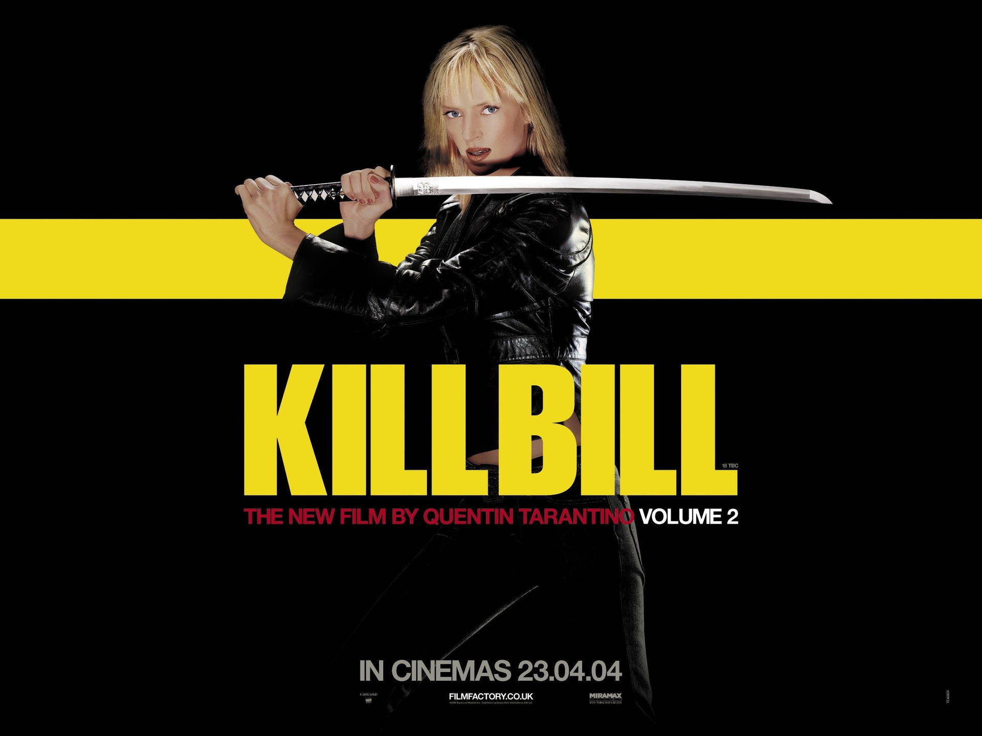 Kill Bill Black And Yellow Poster Background