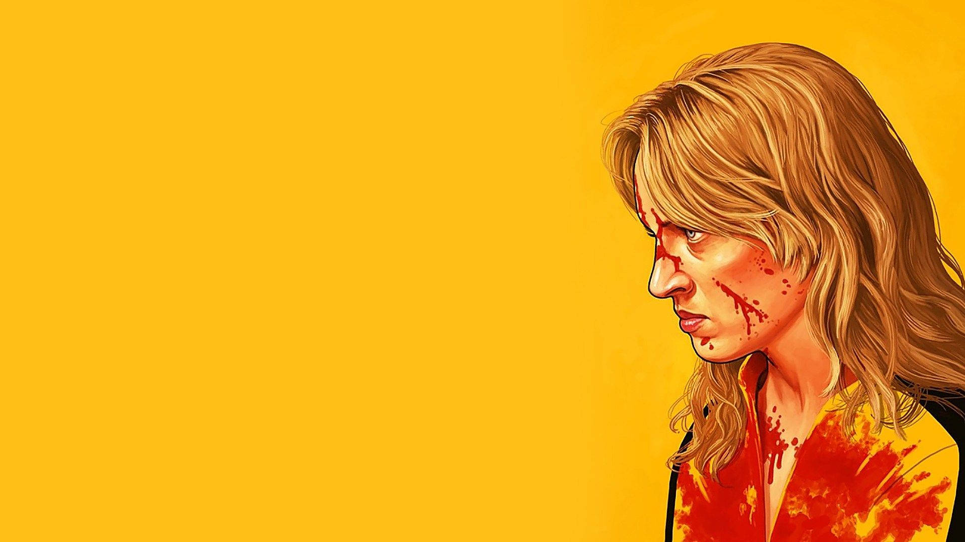 Kill Bill Bloody Side View Portrait Background