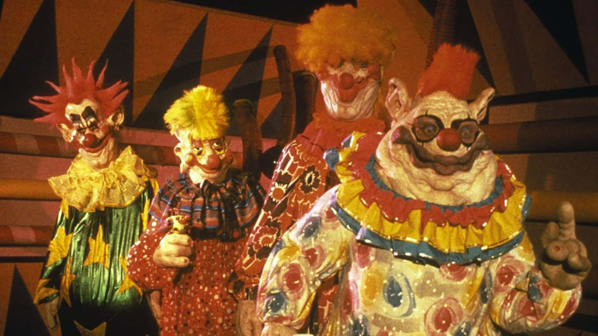 Killer Klowns From Outer Space In Colorful Costumes