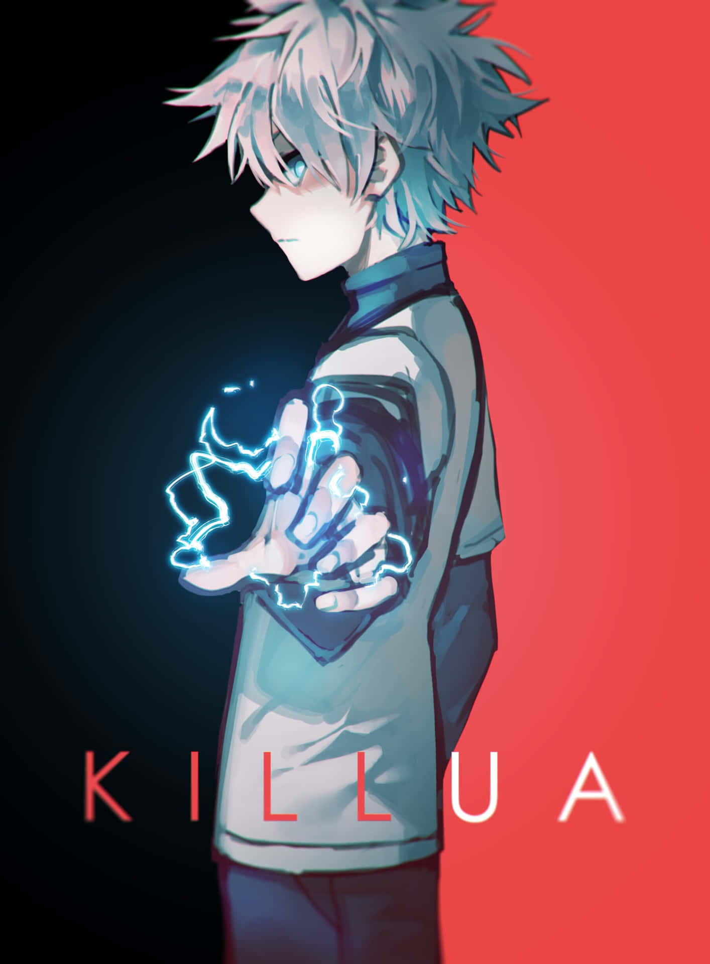 Killua Cute Red Background