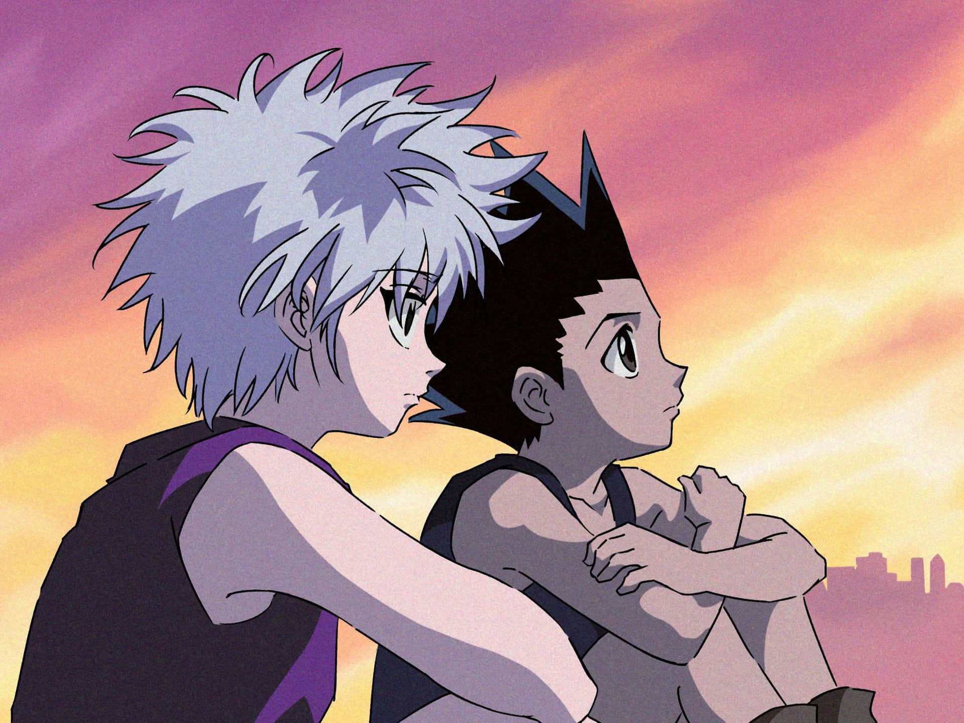 Killua Cute Sitting Background