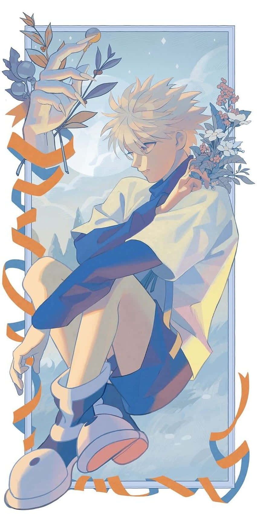 Killua Painting Hunter X Hunter Pfp Background