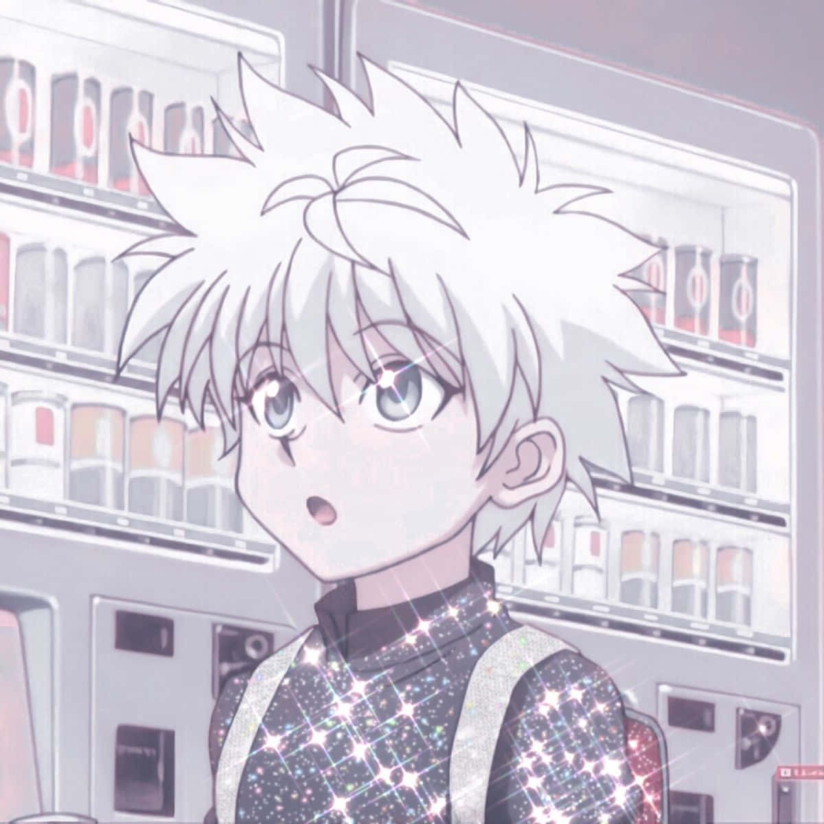 Killua With Vending Machine Hxh Pfp Background
