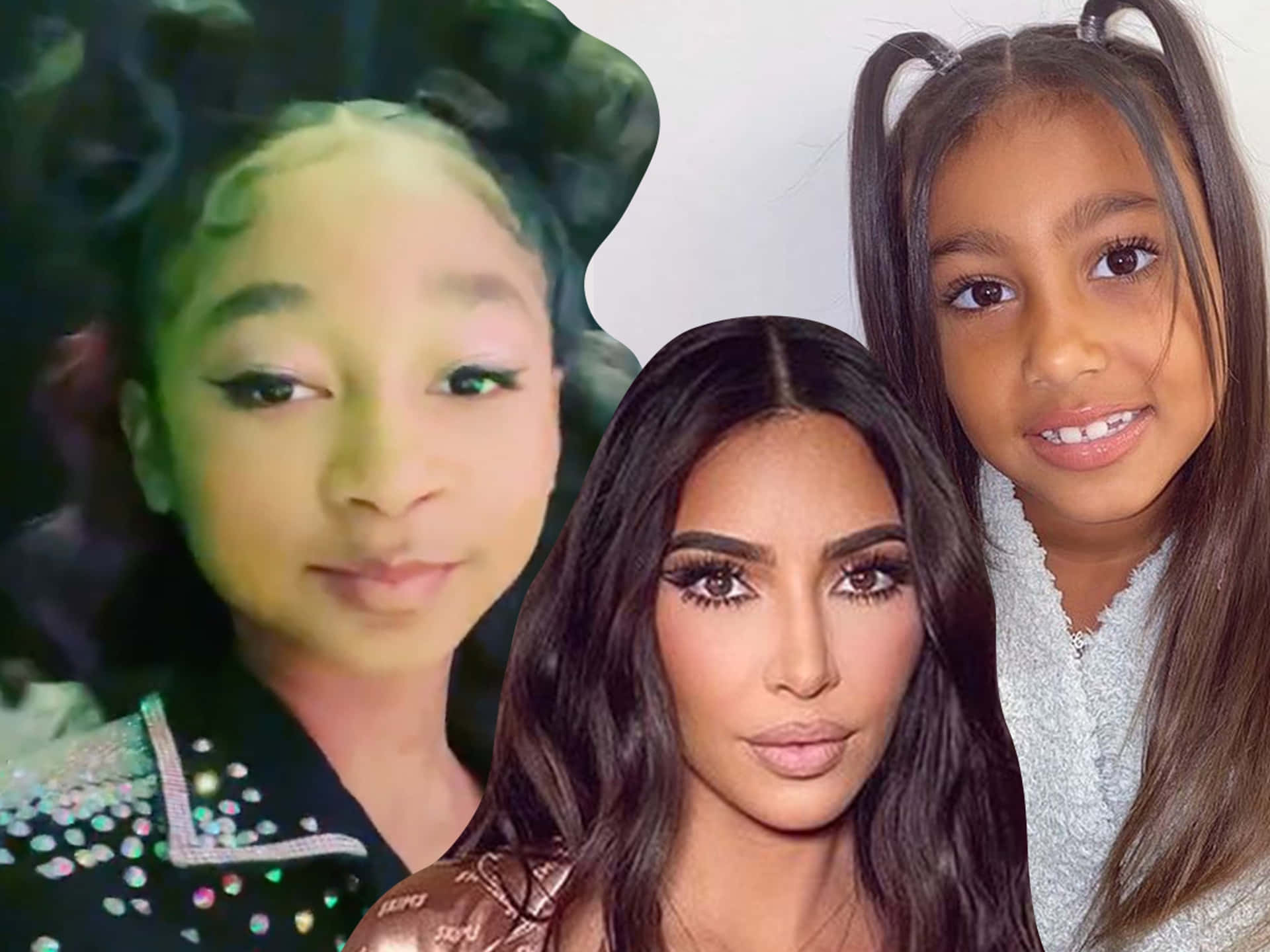 Kim Kardashian And Her Daughter Kim Kardashian Pose For A Photo Background