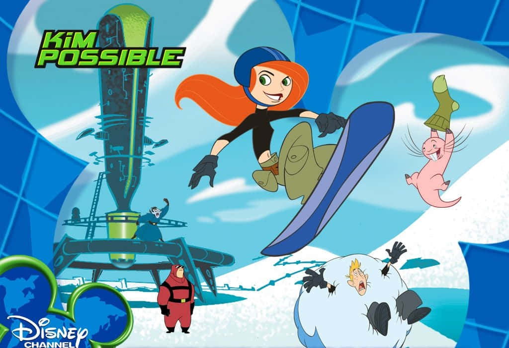 Kim Possible And Ron Stoppable In Action Background