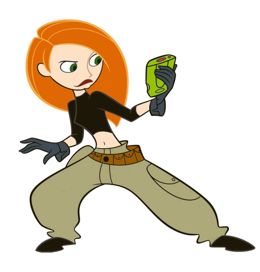Kim Possible In Action Mode Against A Vibrant Background Background