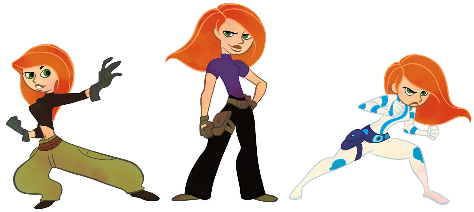 Kim Possible Poses Heroically In A Wide Wallpaper Image Showcasing The Animated Character In Action. Background