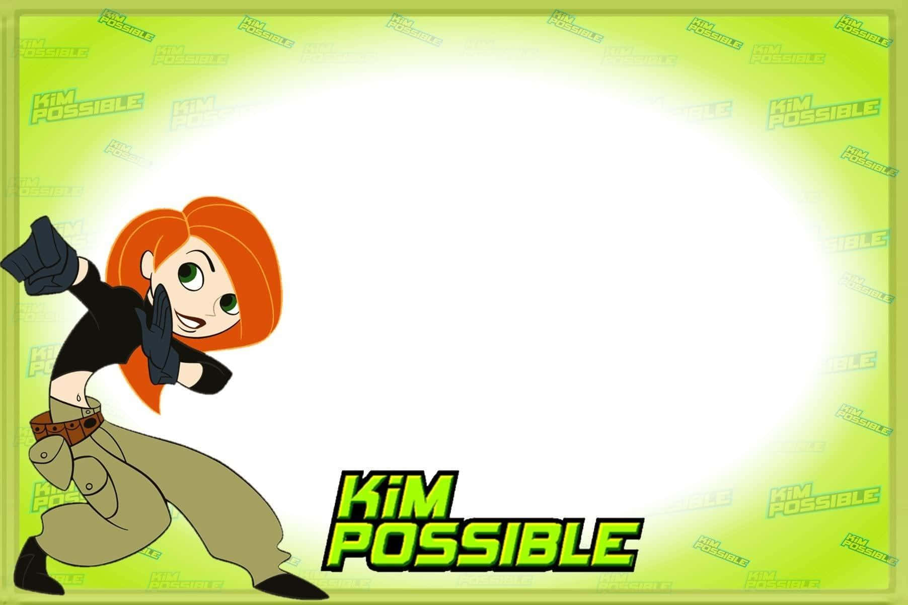 Kim Possible With Friends Ron And Rufus In An Action-packed Mission Background