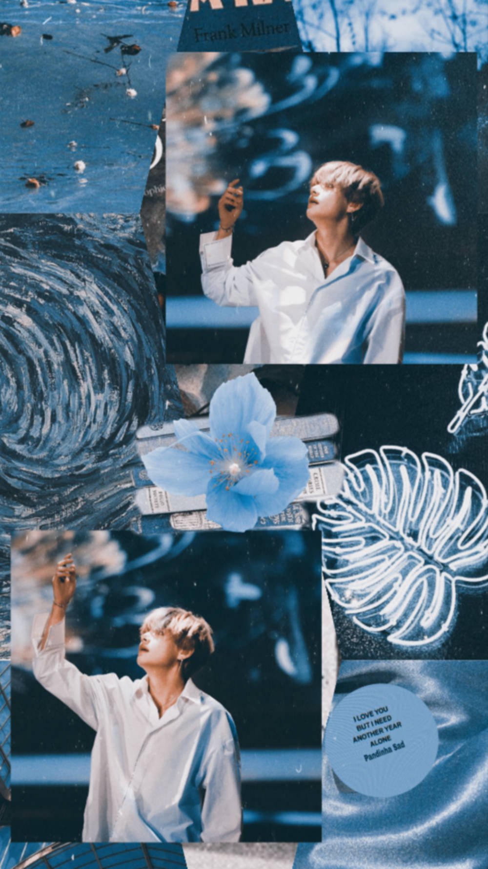 Kim Tae-hyung Aesthetic Blue Flower