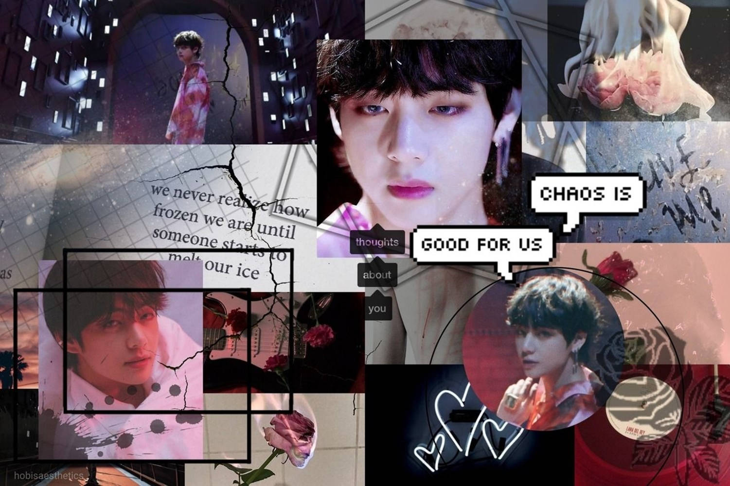 Kim Tae-hyung Aesthetic Boy With Luv Era Background