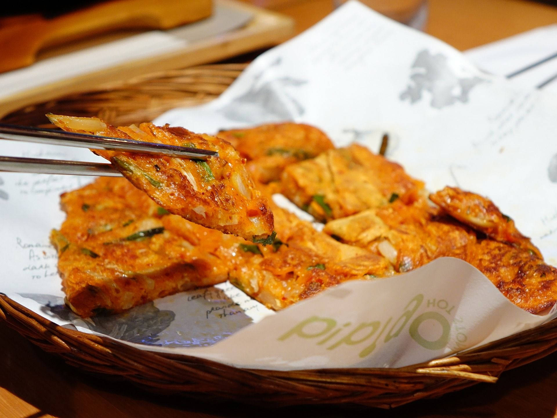 Kimchi Fritters On Native Plate