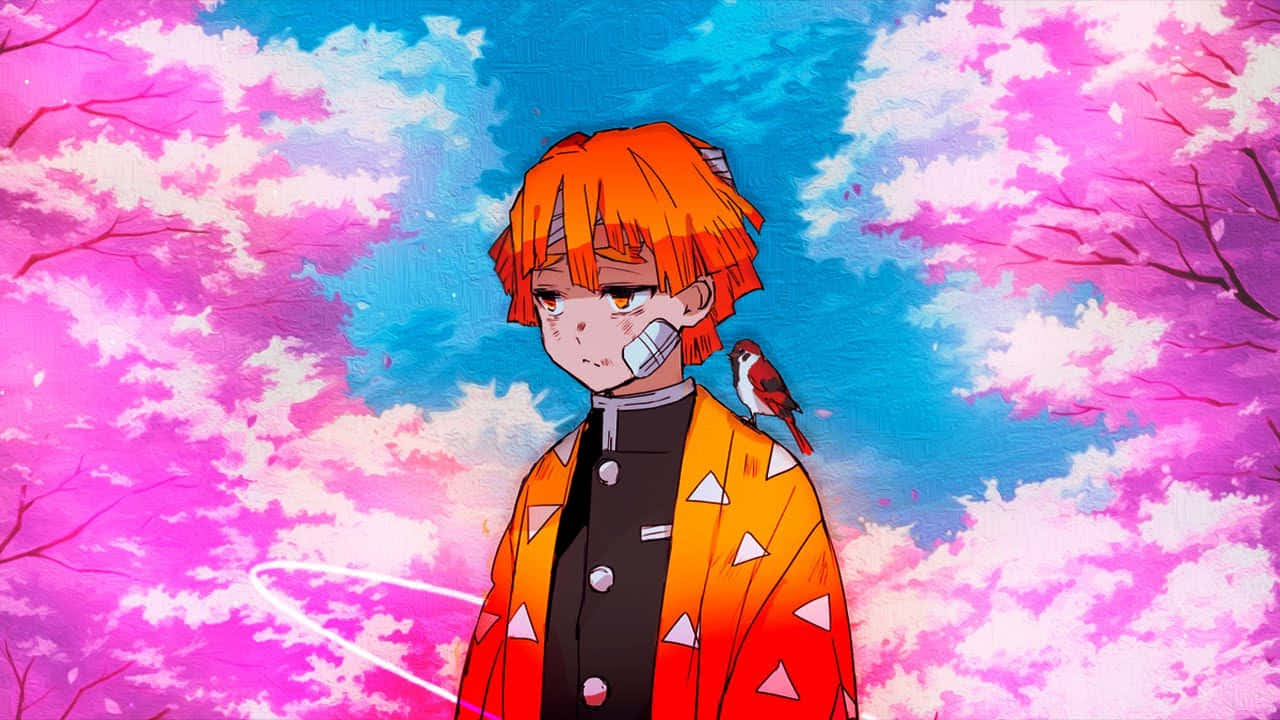 Kimetsu No Yaiba Demon Slayer Anime Agatsuma Zenitsu Background