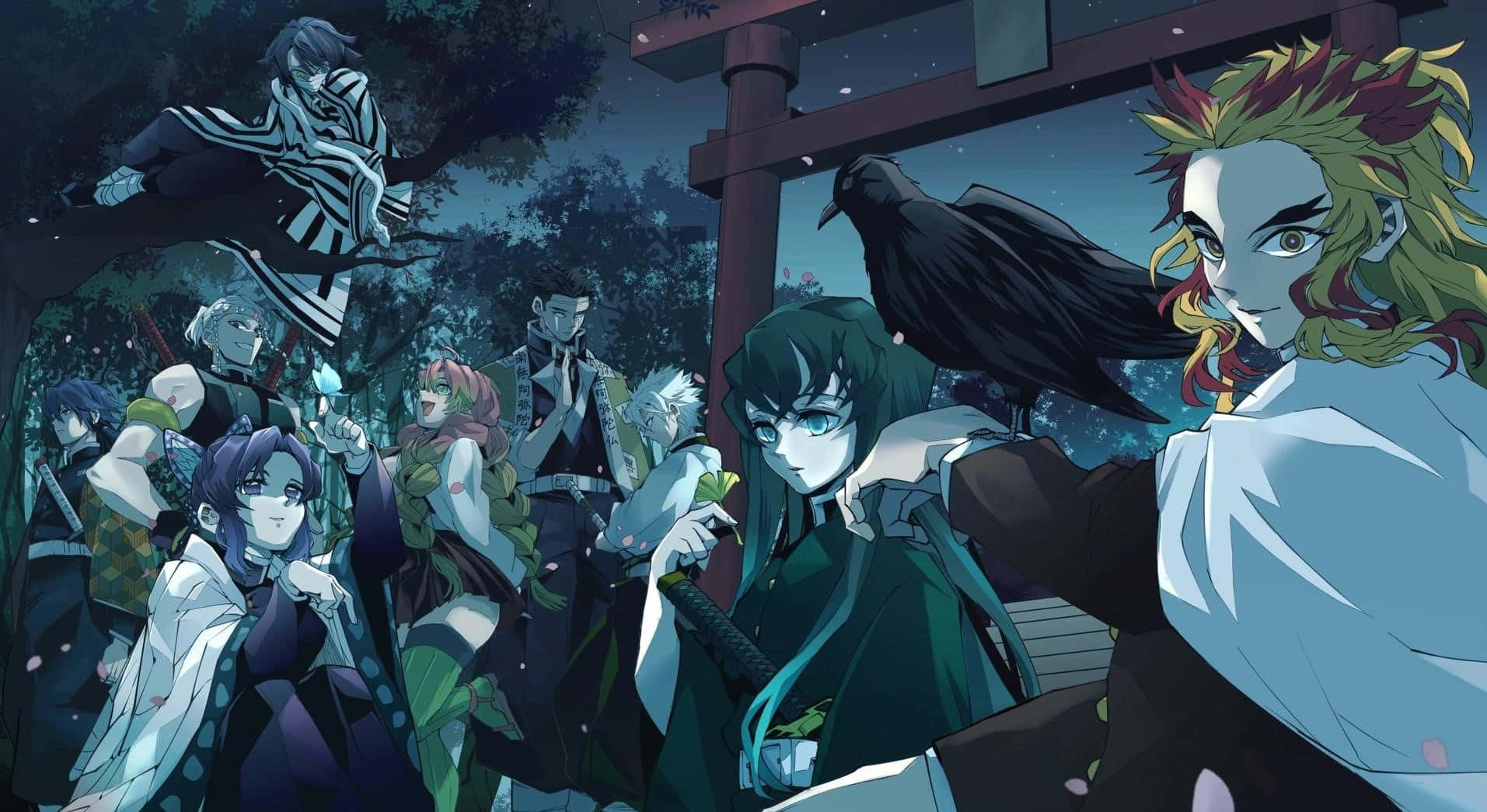 Kimetsu No Yaiba Demon Slayer Anime Nine Hashiras Background