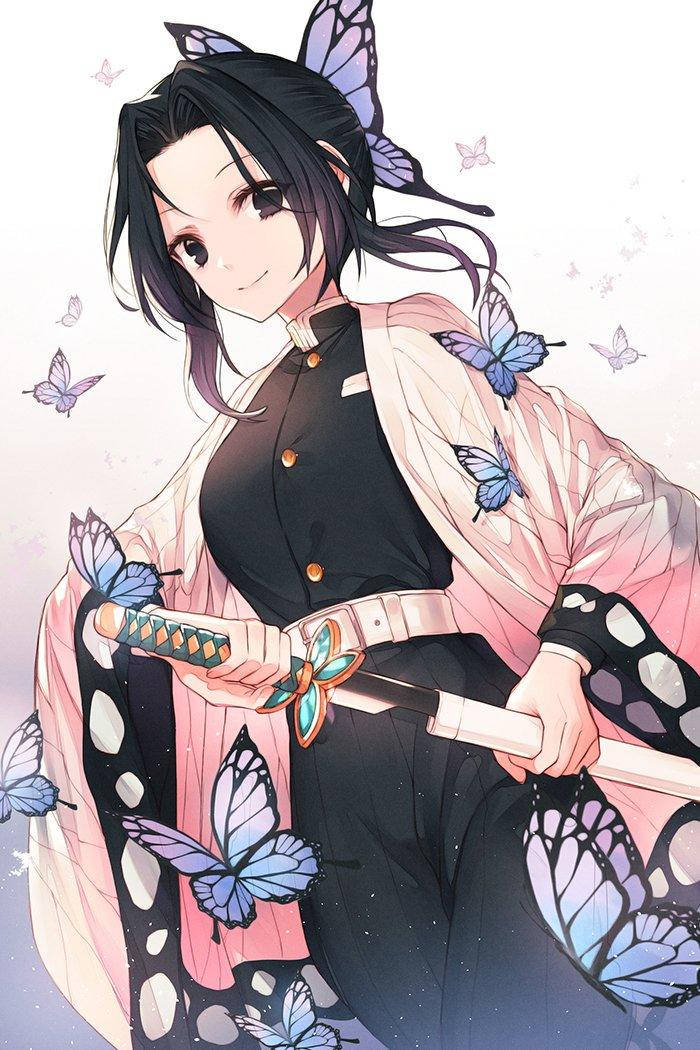 Kimetsu No Yaiba Hashira Shinobu With Sword Background