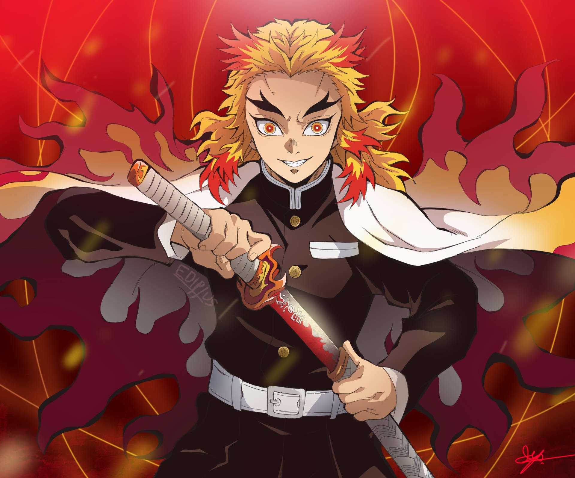 Kimetsu No Yaiba Kyojuro Rengoku Hd Background