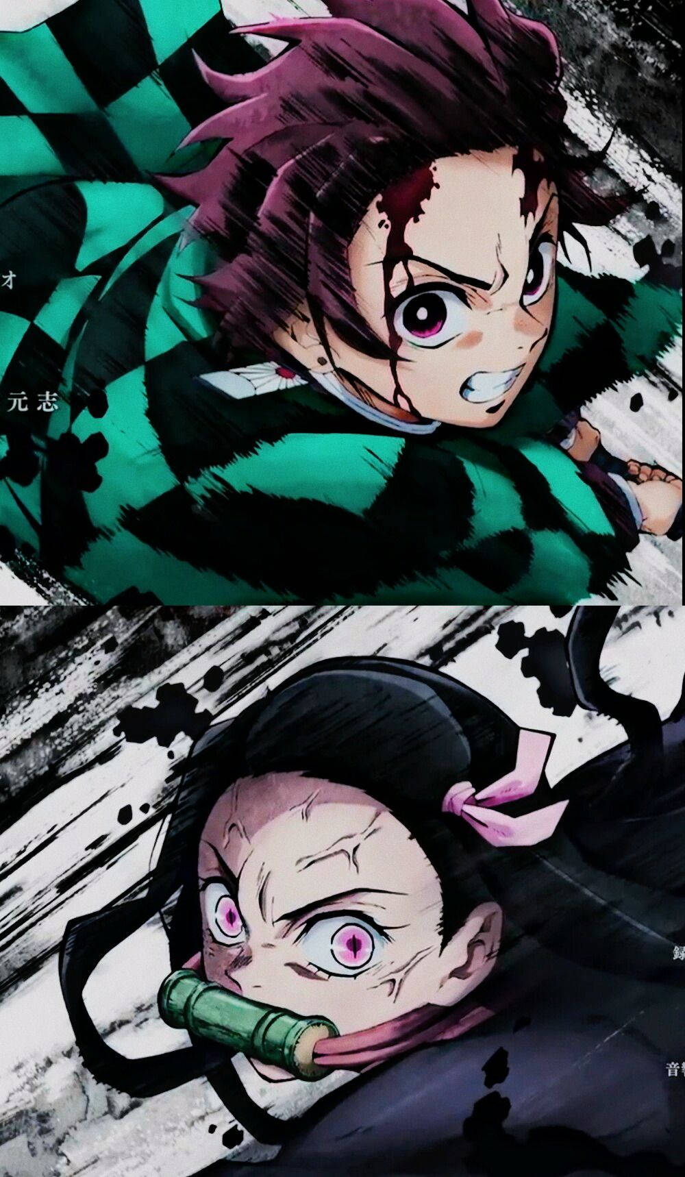 Kimetsu No Yaiba Tanjiro Nezuko Collage Background