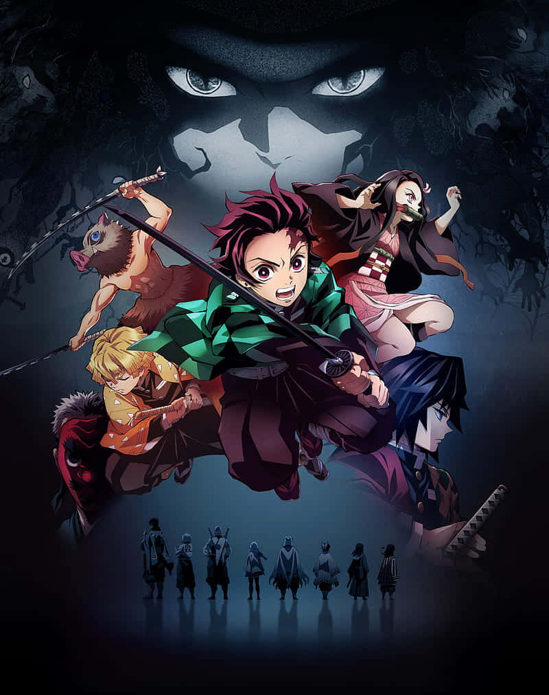 Kimetsu No Yaiba | Tanjiro, Zenitsu, And Inosuke & The Demon Slayer Group Background