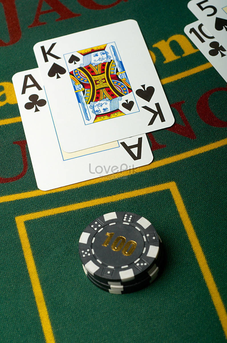 King Ace Blackjack Poker Chips Background