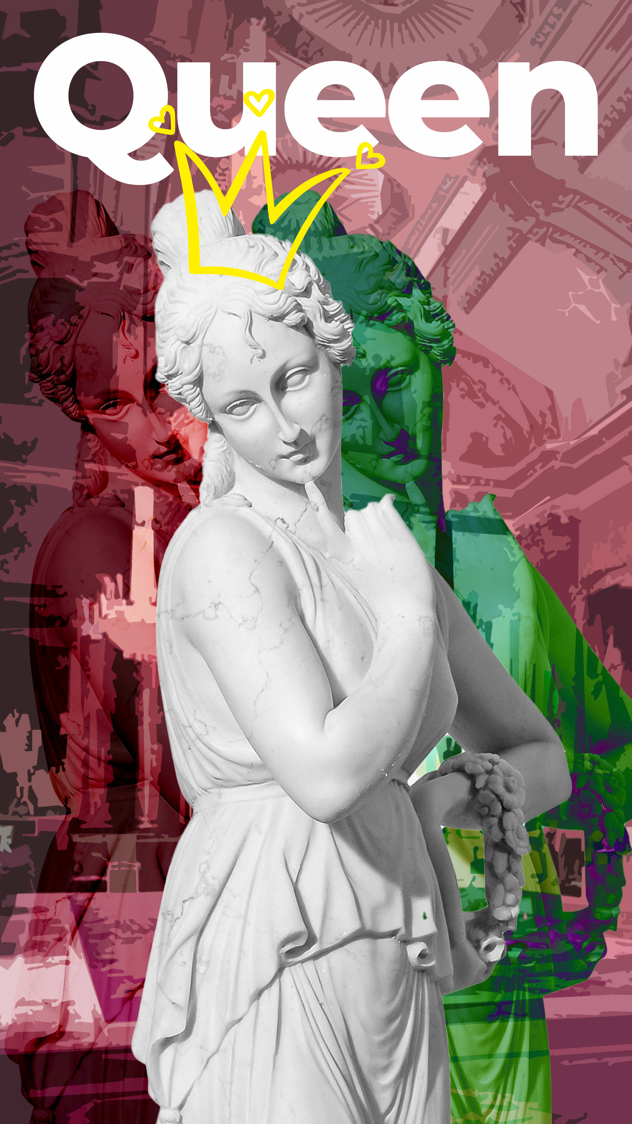 King And Queen Female Statue Background