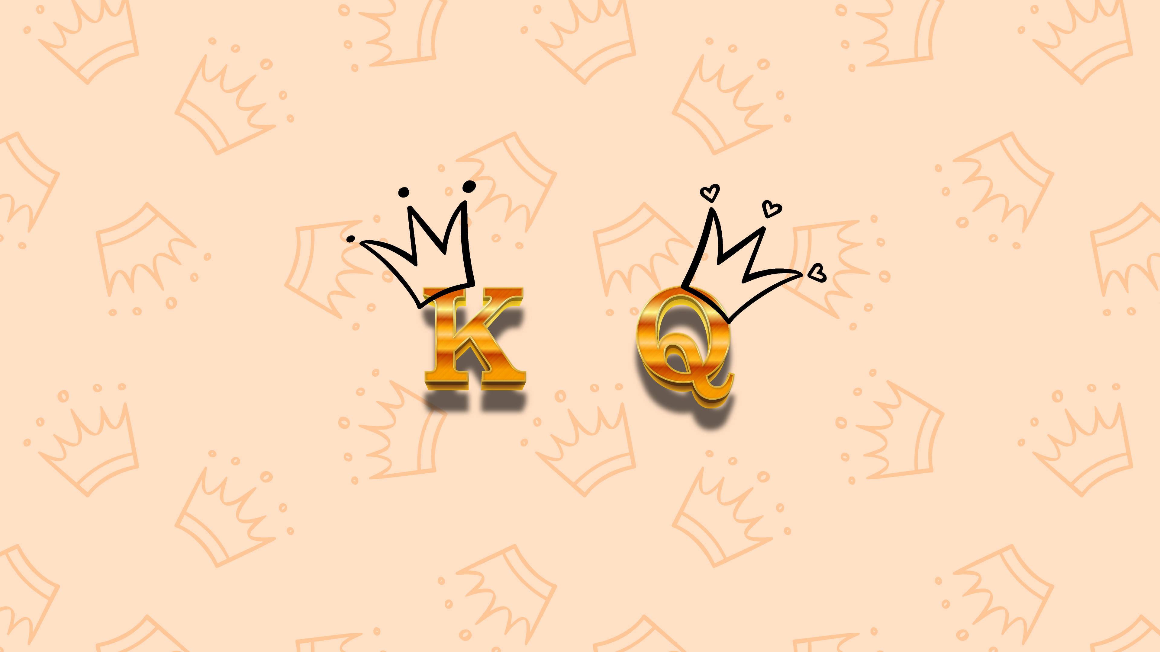 King And Queen Initials Desktop Background