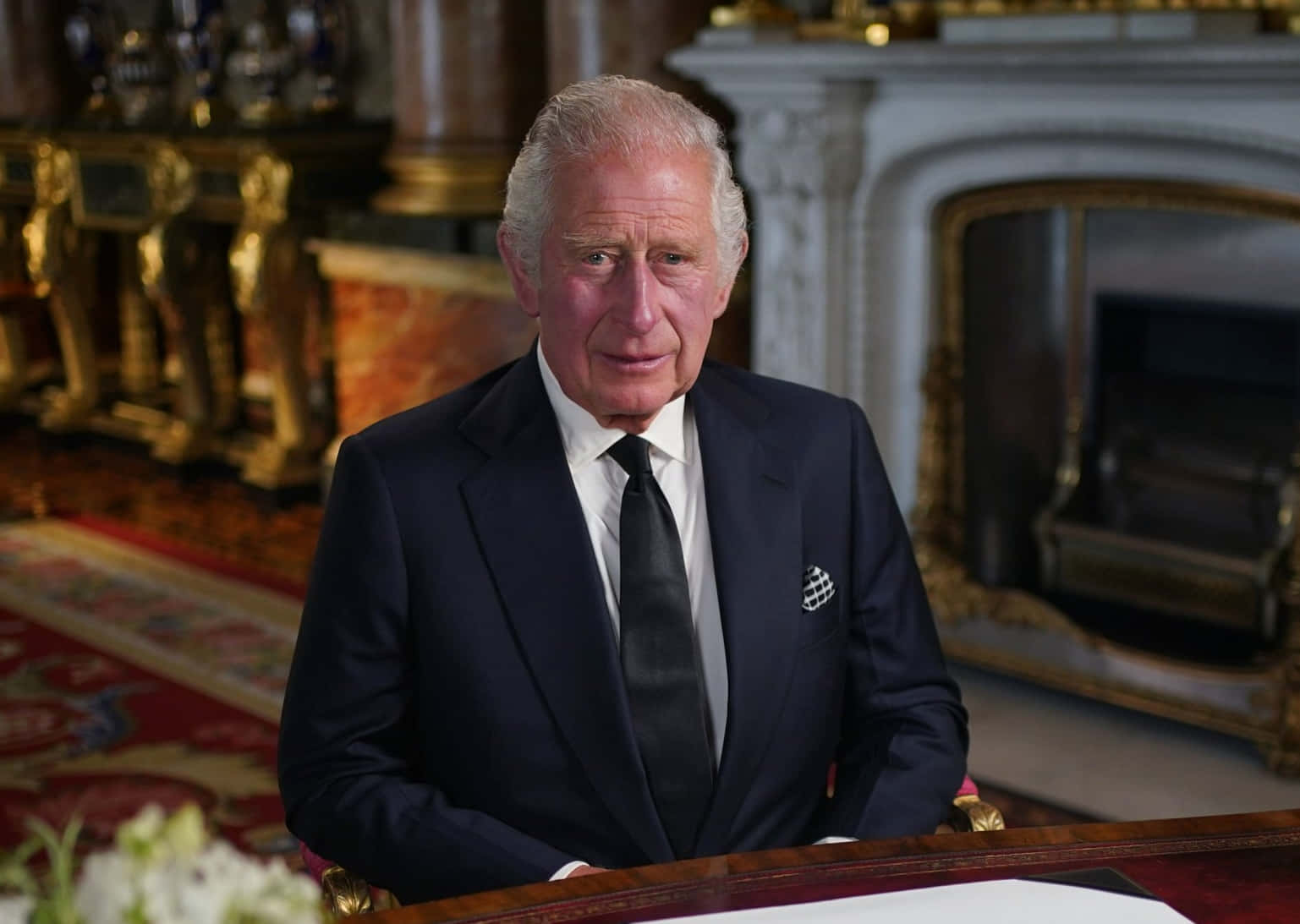 King Charles Iii At His Desk Background