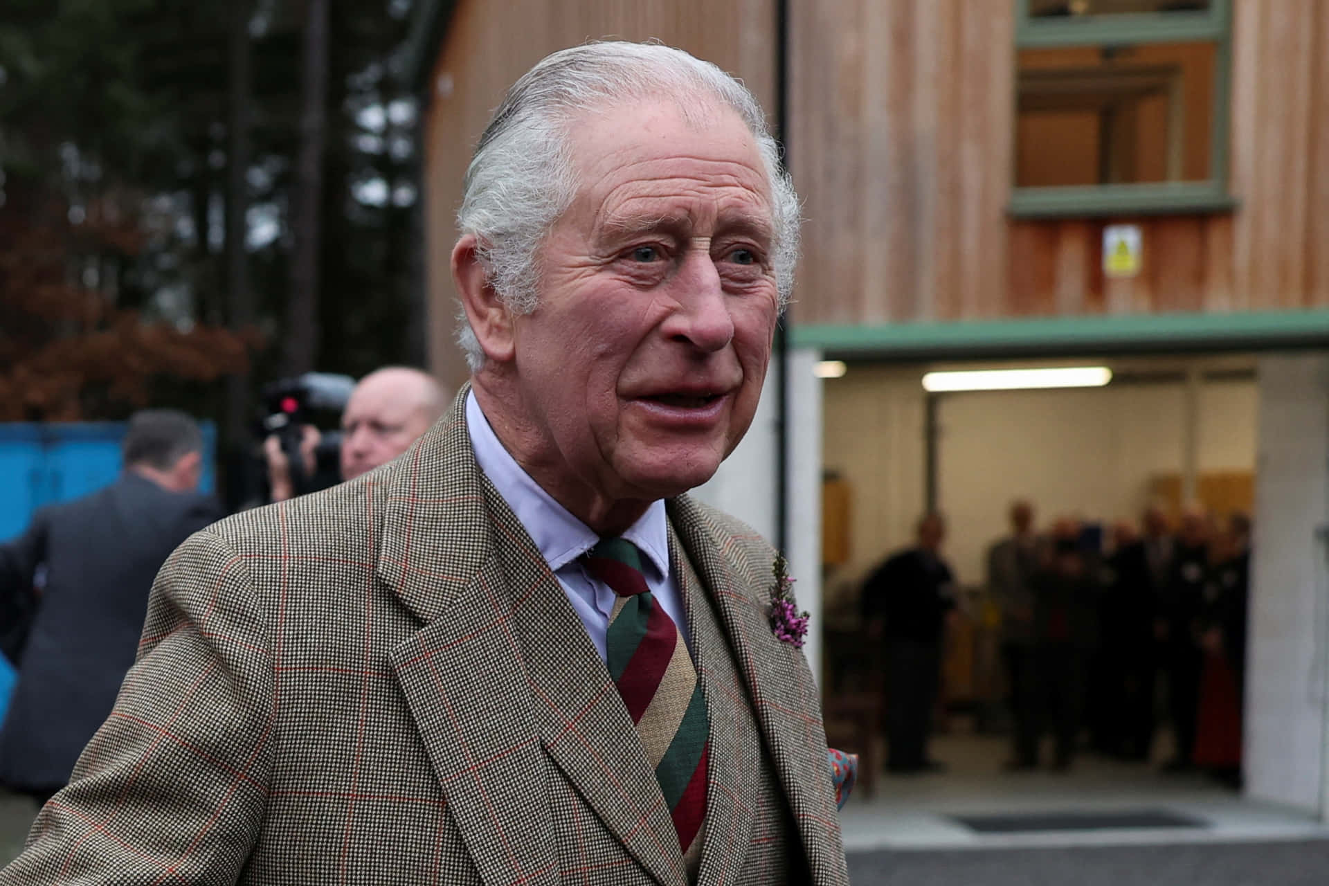 King Charles Iii In Brown Suit Background
