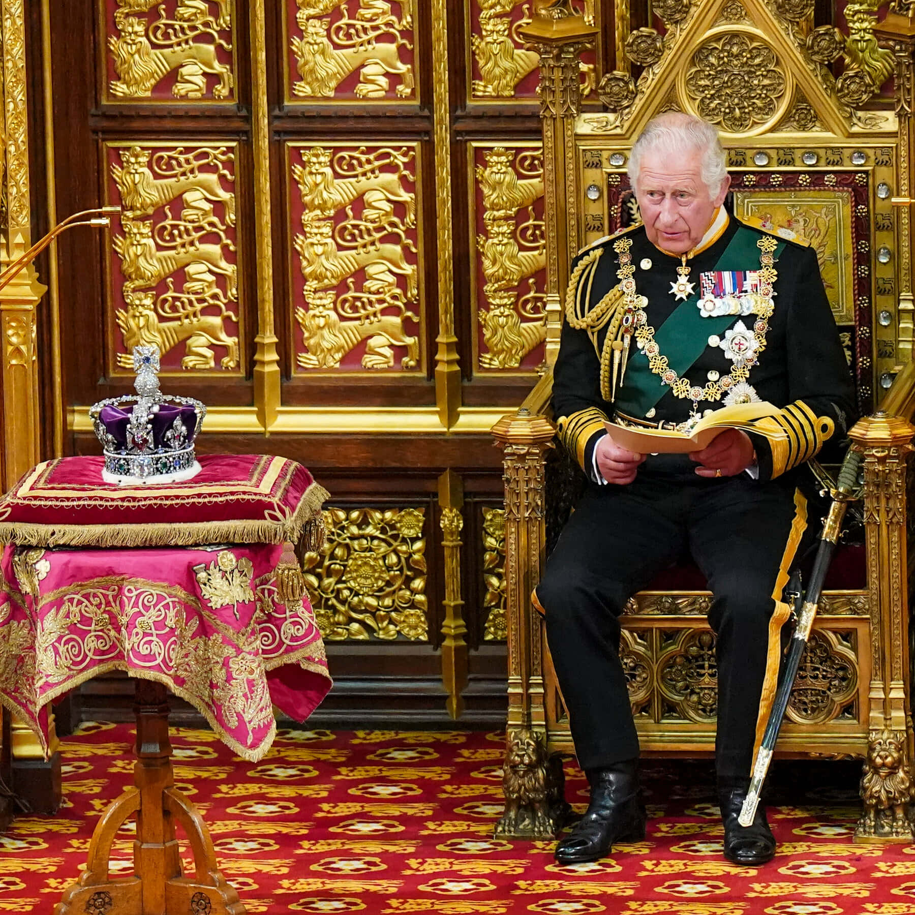 King Charles Iii Officially Opening Parliament Background