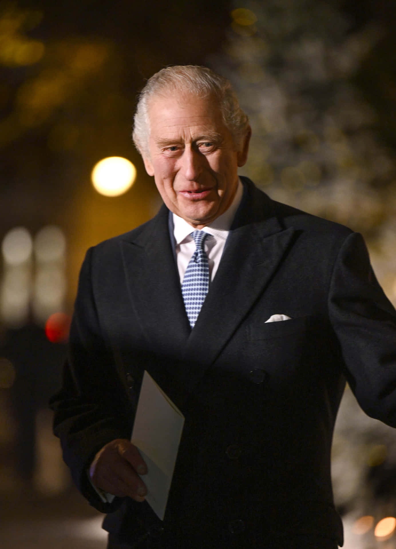 King Charles Iii Smiling With Letter Background