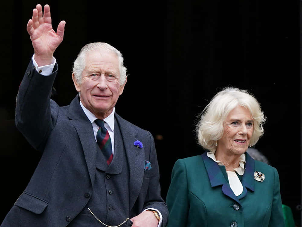 King Charles Iii With Camilla Background
