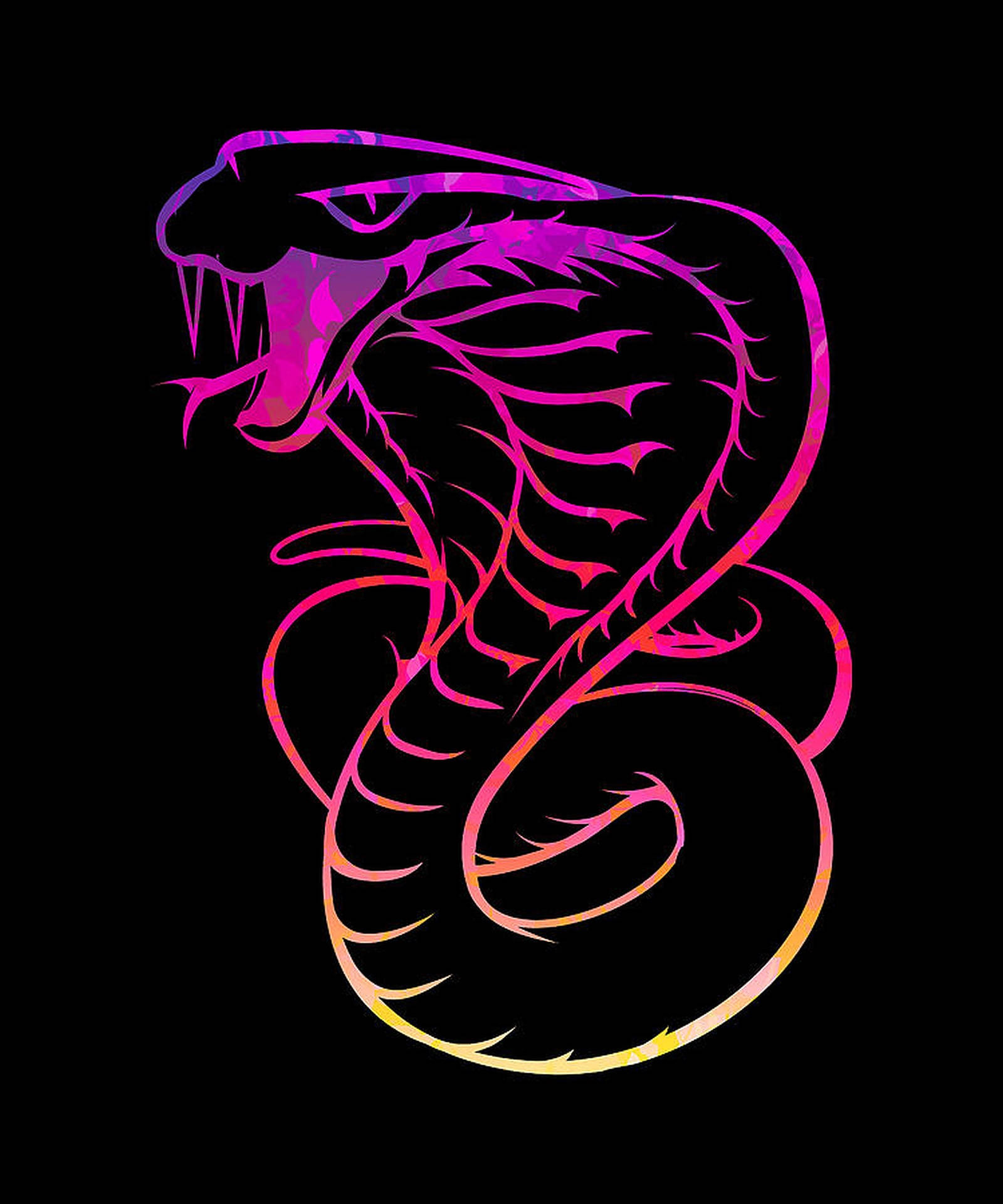 King Cobra Neon Art Background