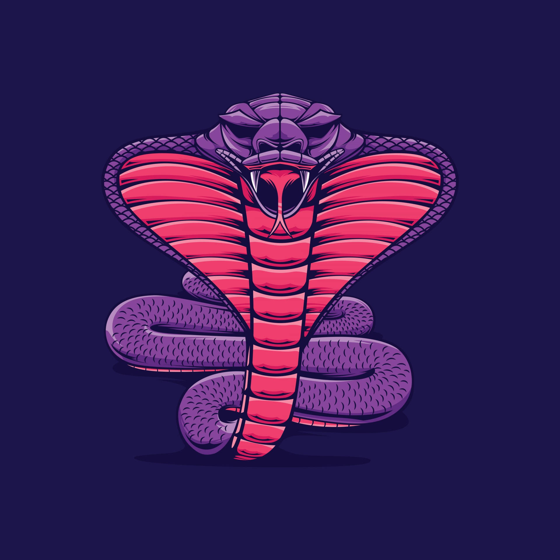 King Cobra Purple Vector Art